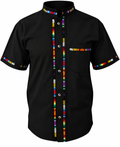 Mexican Guayabera - Black 100% Manta