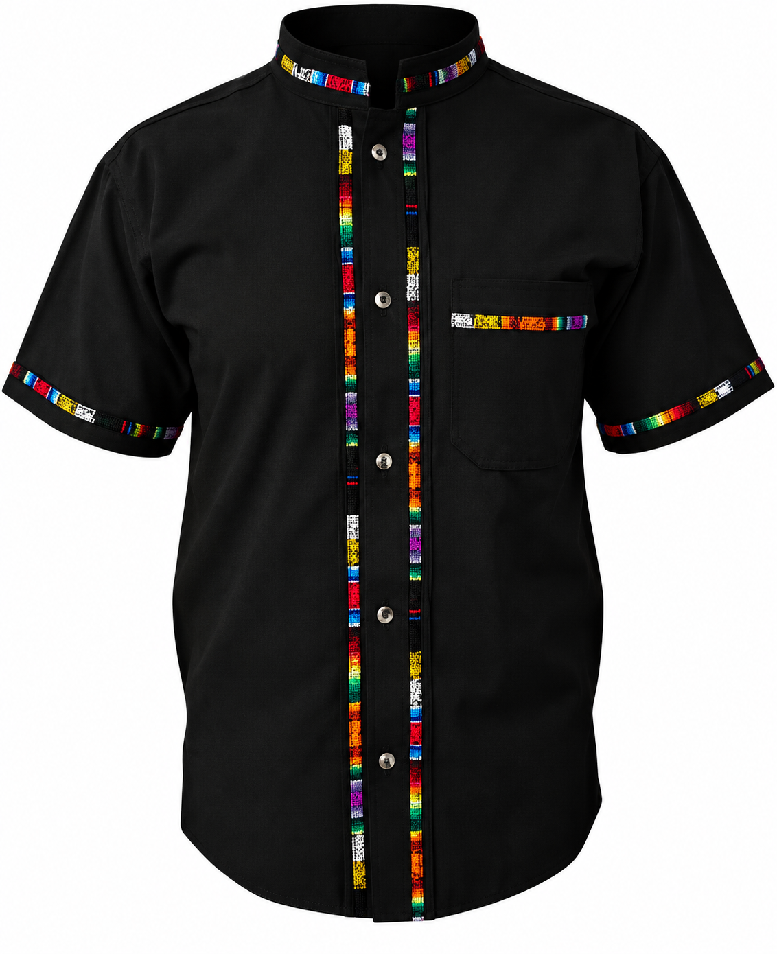 Mexican Guayabera - Black 100% Manta