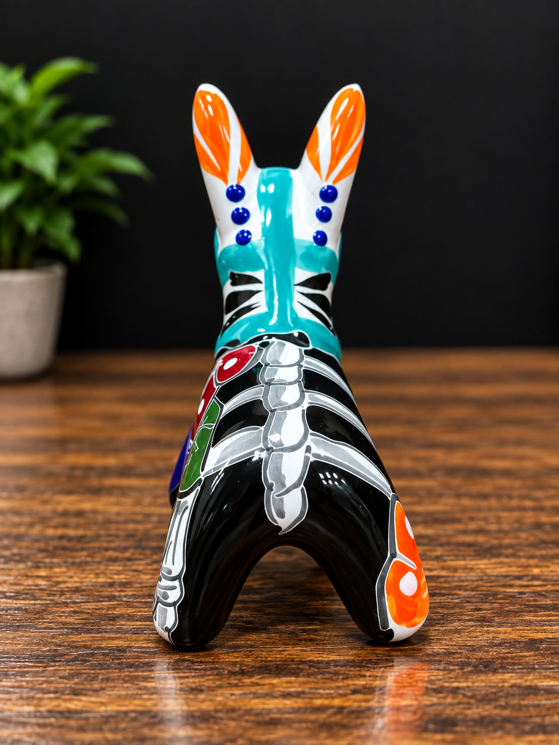 Talavera Mini Donkey - Sugar Skull Design