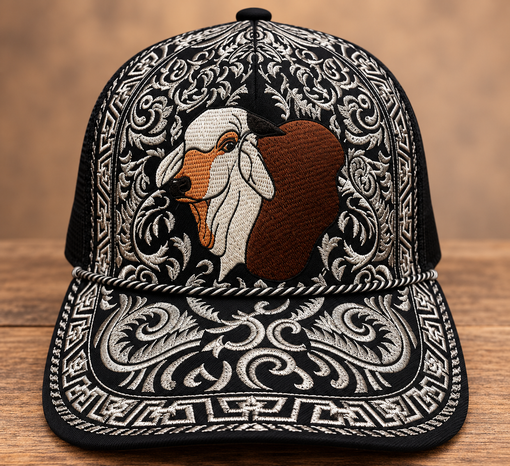 Artiat Western Style Cap Embroidered/Leather