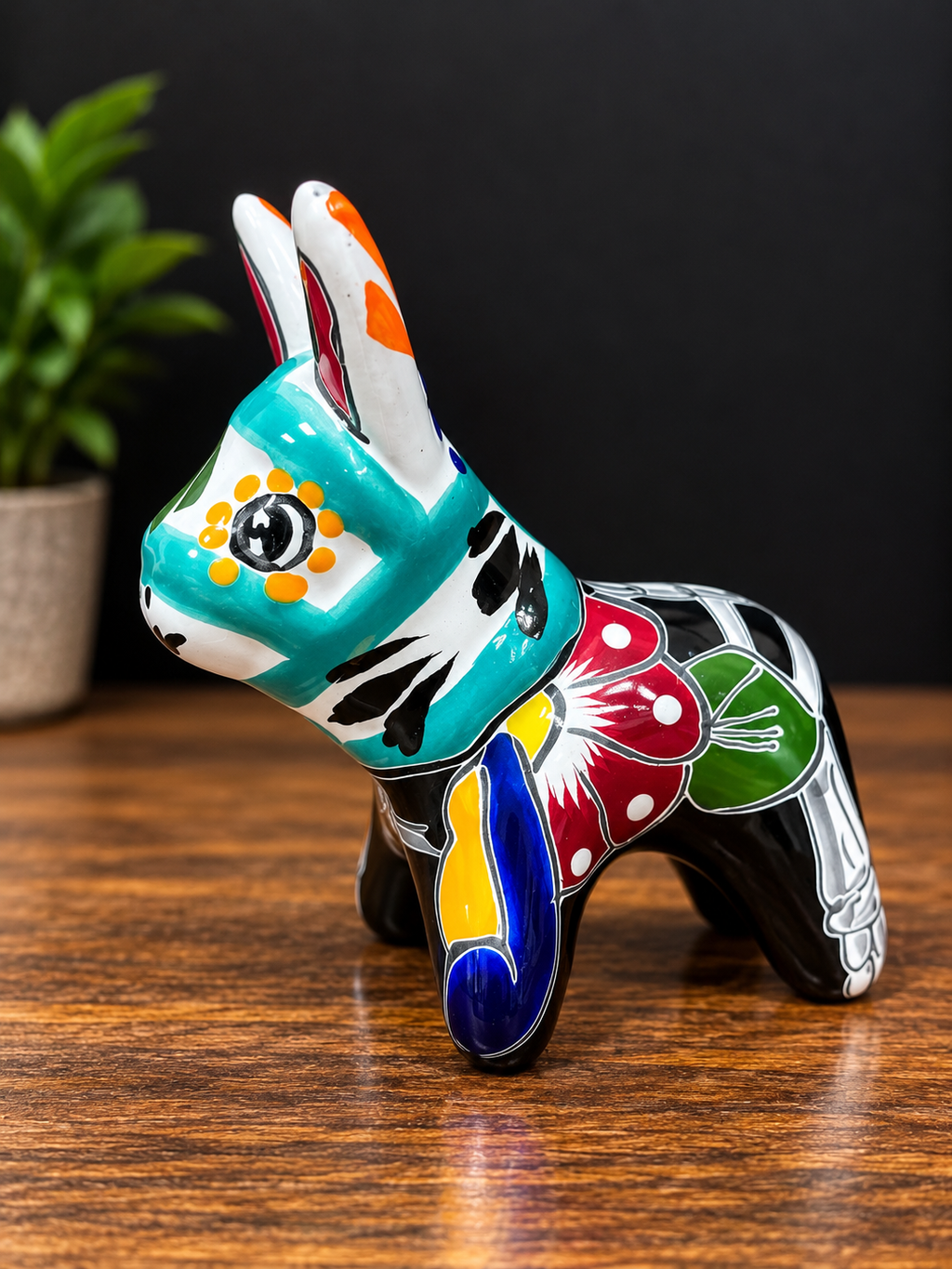 Talavera Mini Donkey - Sugar Skull Design