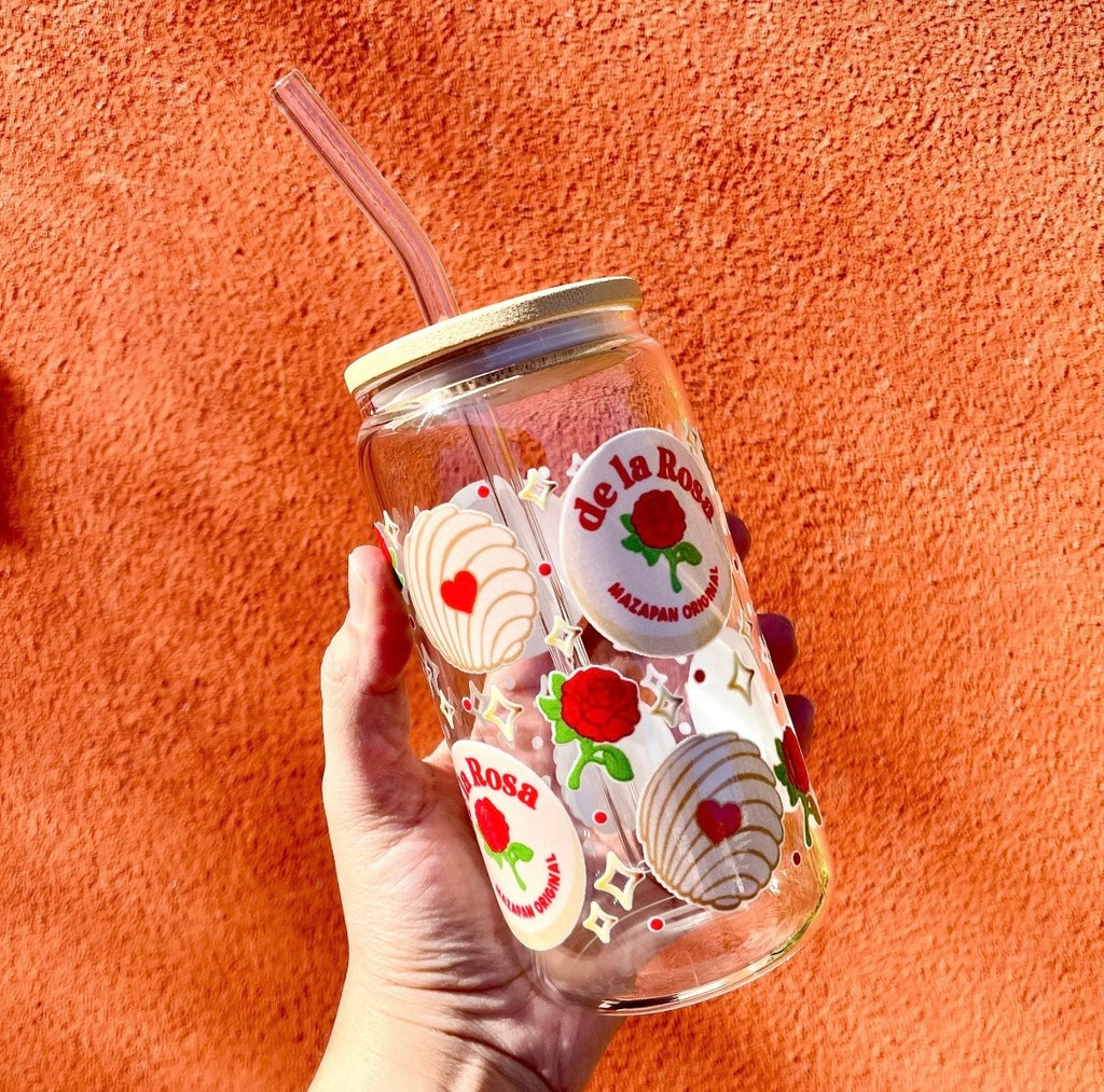 Mexican Mazapan 16oz Glass Can Cup