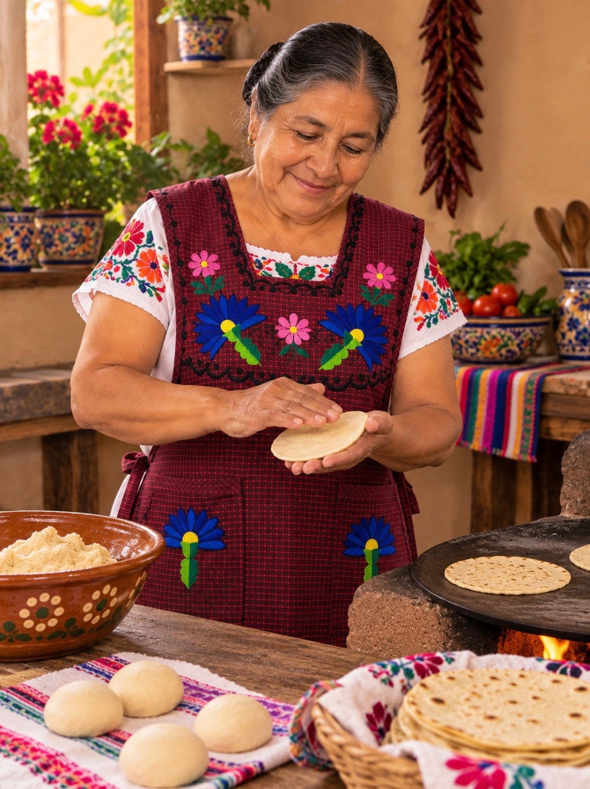 Traditional Mexican Embroidered Apron
