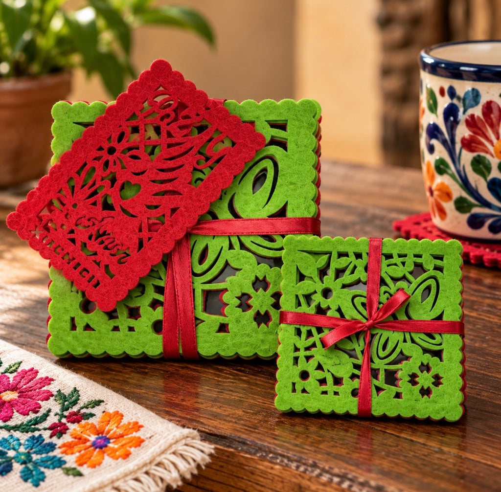 Double Sided Butterfly "Papel Picado" Coaster Set (8)