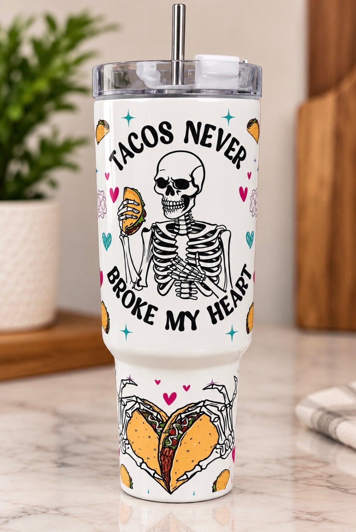 Mexican Inspired 40oz Tumbler with Handle