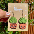 Handmade Agave Talavera Skull Earrings - Nickel Free