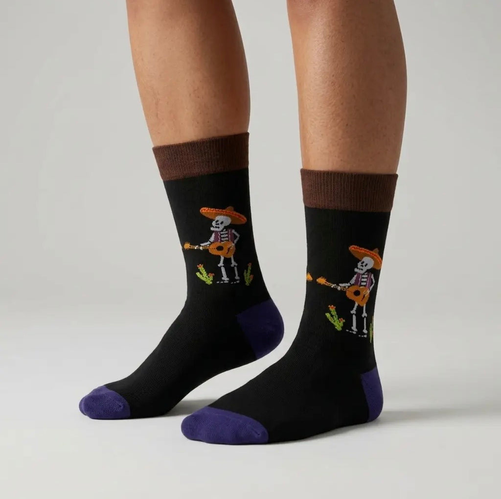 Day of the Dead Mariachi Skeleton Socks