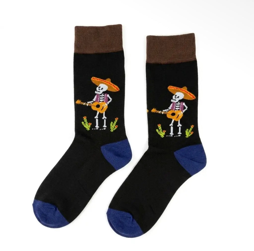 Day of the Dead Mariachi Skeleton Socks