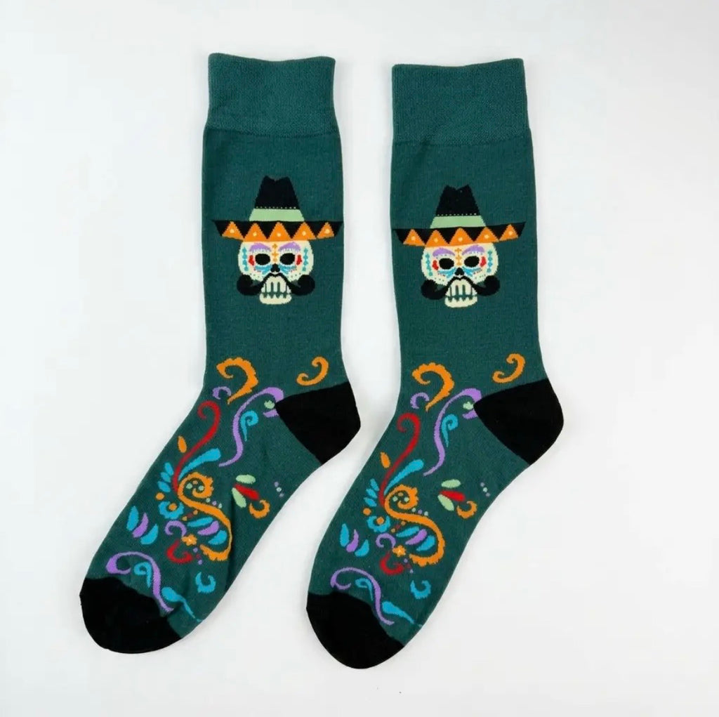 Day of the Dead Sugar Skull Socks