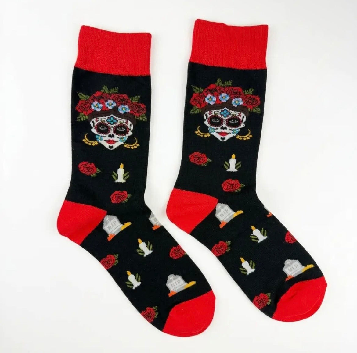 Mexico Sugar Skull Floral Socks